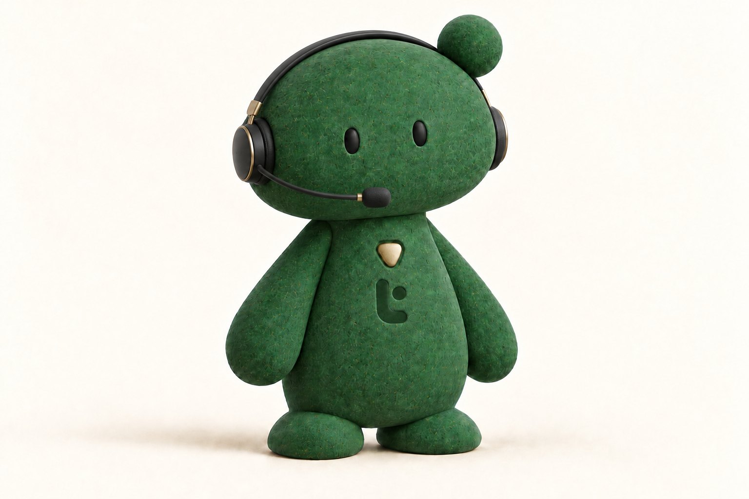 Tombi wearing a black and gold headset